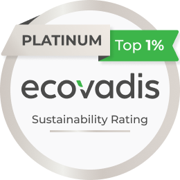 Platinum Medal for being among the top 1% of companies assessed by EcoVadis. Valid until july 2026